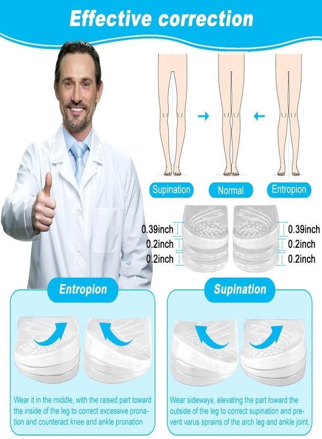 Trasylph 3-Layers 6Pcs Adjustable Heel Wedge Corrective Inserts for Supination & Pronation Correction, Adhesive Medial & Lateral Heel Insoles for Bow Legs, Knee Pain, Foot Alignment(Size:L) - Image 3